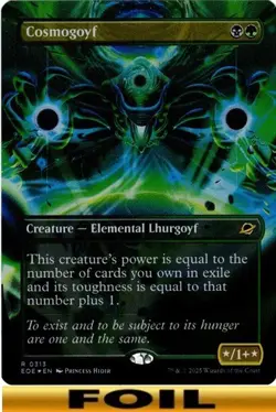 1x - Cosmogoyf - FOIL BORDERLESS - Edge of Eternities - NM MTG - Image 1