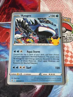 Kyogre 003/025 2023 World Championships Deck Pokemon NM Celebrations Card - Image 2