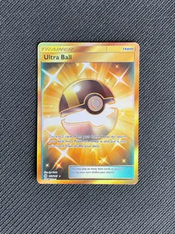 Ultra Ball NM Gold Secret Rare 161 Pokemon Sun & Moon 2017 - Image 2