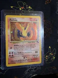 Pokemon TCG Moltres Fossil 12/62 Unlimited Holo Rare - LP - Image 2