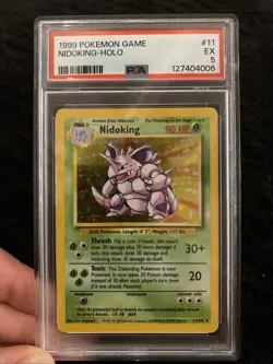 1999 Pokemon Nidoking Holo PSA 5 11/102 - Image 1