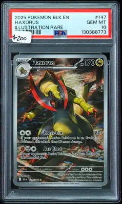 2025 Haxorus #147 Illustration Rare PSA 10 Pokemon Card - Image 1