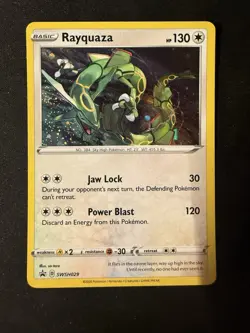 Rayquaza SWSH029 Pokemon Black Star Promo Sword & Shield Cosmos Holo - Image 1