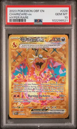 2023 POKEMON OBF EN-OBSIDIAN FLAMES HYPER RARE #228 CHARIZARD EX PSA 10 - Image 1