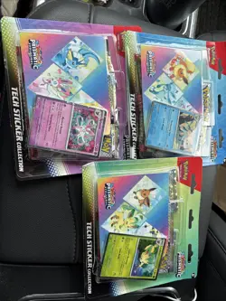 Lot Of 3 - Pokemon TCG Scarlet & Violet Prismatic Evolutions Tech Sticker Pack - Image 1