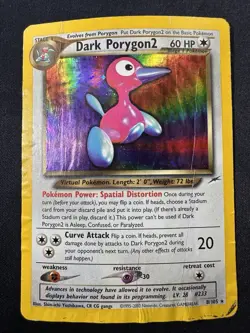 Pokemon Dark Porygon2 8/105 Neo Destiny Holofoil Rare DMG Free Shipping B - Image 1