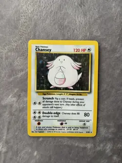 Chansey Holo 3/102 Base Set Pokemon Card WOTC 1999 Lightly Played - Image 1