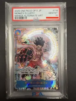 PSA 10 One Piece Japanese Monkey D. Luffy OP11-118 2025 Manga A Fist Of Divine - Image 3