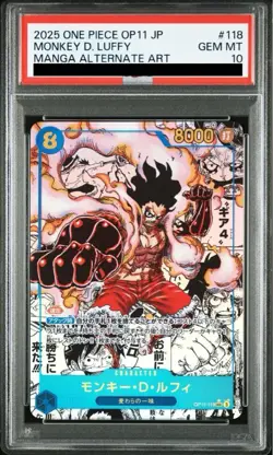 PSA 10 One Piece Japanese Monkey D. Luffy OP11-118 2025 Manga A Fist Of Divine - Image 5