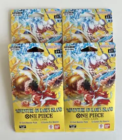 One Piece OP15-EB04 Adventure on Kami’s Island 4x Sealed Booster Packs English - Image 1