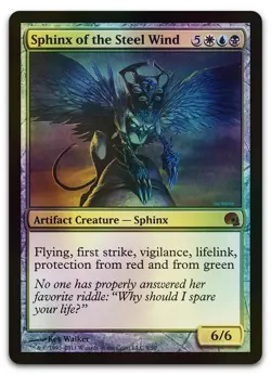 Sphinx of the Steel Wind #9 (Foil) LP Premium Deck Series: Graveborn Magic MTG - Image 1