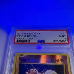 2016 Pokemon TCG Vulpix #14 Reverse Foil Holo XY Evolutions PSA 9 - Image 3