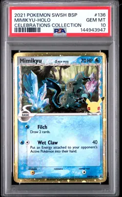 Mimikyu Holo SWSH136 Celebrations Collection Pokemon PSA 10 *947 - Image 1