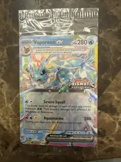 Pokemon TCG Vaporeon EX 023/131 Holo Prismatic Evolutions Stamped Promo SEALED - Image 1