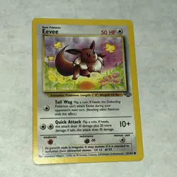 Jungle Eevee Pokemon Card 51/64 1991 NM Authentic TCG - Image 1