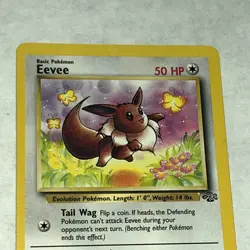 Jungle Eevee Pokemon Card 51/64 1991 NM Authentic TCG - Image 2