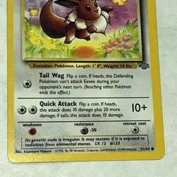 Jungle Eevee Pokemon Card 51/64 1991 NM Authentic TCG - Image 3