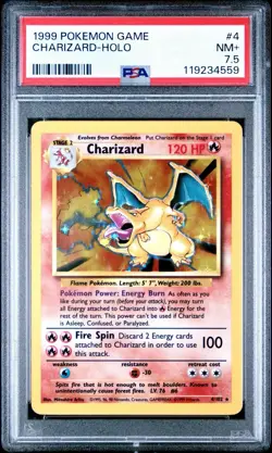 1999 Pokemon Base Set #4 Charizard Holo PSA 7.5 – Rare Mid-Grade - Image 1