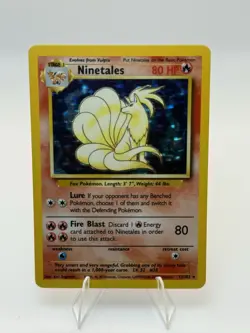 Pokemon TCG Ninetales Base Set Holo Unlimited Rare Card 12/102 LP Condition - Image 2