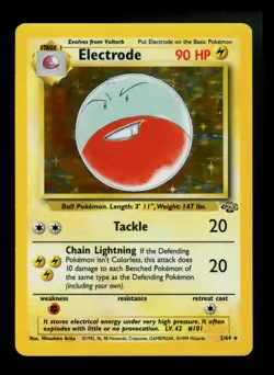 Electrode 2/64 Jungle 1999 Holo Rare WOTC Pokemon Card TCG - Image 1
