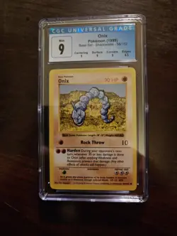 ONIX - 56/102 Pokemon 1999 Base SeT SHADOWLESS / CGC GRADE 9 MINT - Image 1