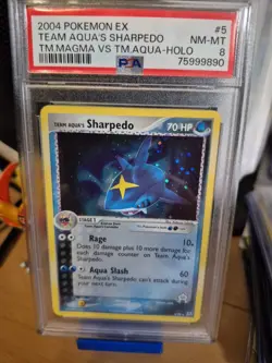 2004 Pokemon EX Magma vs Team Aqua Aqua's Sharpedo Holo 5 PSA 8 NM-MT 75999890 - Image 1
