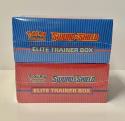 Pokemon Sword & Shield Base Elite Trainer 2 Boxes Zacian Zamazenta Red and Blue - Image 3