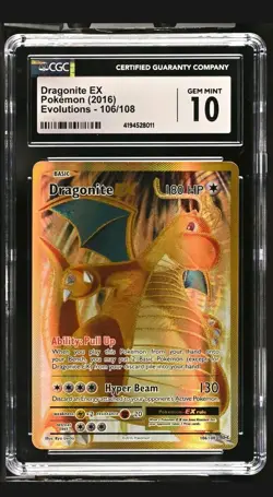 Dragonite EX 106/108 Full Art CGC 10 2016 Pokemon XY Evolutions - Image 1