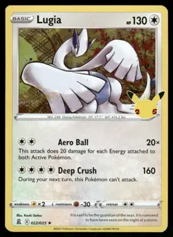 Pokemon Cards Lugia 022/025 Celebrations Rare NM *2 - Image 1