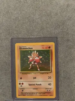 Pokemon TCG Hitmonchan Base Set 7/102 Holo 1999-2000 Wizards Base Set Copyright - Image 1