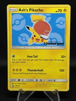 Pokemon Ash's Pikachu SM114 Black Star Promo I Choose You SM114 - Image 1