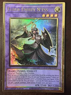 YuGiOh Elder Entity N'tss MAGO-EN026 Maximum Gold 1st Edition Fusion Holo Card - Image 1