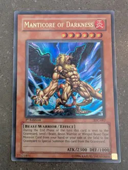 YuGiOh! Manticore of Darkness IOC-067 Ultra Rare 1st Ed* - Image 1