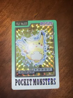 1997 POCKET MONSTERS CARDDASS #025 PIKACHU-PRISM - Image 1