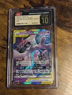 CGC 10 PRISTINE ✨ Pokemon 🧬 Mewtwo & Mew GX 052/173 Tag Team GX All Stars 🔮 - Image 2