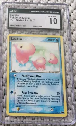 Pokemon Luvdisc 14/17 Pop Series 2, CGC Gem Mint 10 - Image 1
