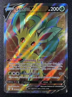 Pokemon Leafeon V Full Art Ultra Rare Holo 166/203 Evolving Skies - Image 1