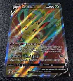 Pokemon Leafeon V Full Art Ultra Rare Holo 166/203 Evolving Skies - Image 2