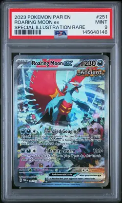 Roaring Moon EX 251/182 Special Illustration Rare Pokemon PSA 9 *146 - Image 1