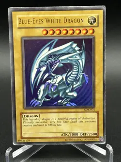 Yugioh TCG 2x Blue-Eyes White Dragon SDK-001 Vintage Starter Deck Kaiba LP-DMG - Image 2