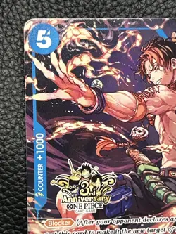 One Piece Portgas D Ace OP07-053 3rd Anniversary Stamp Rare Promo - Image 5