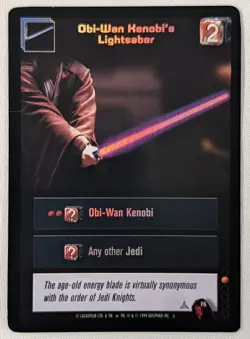 Star Wars Young Jedi CCG Foil Obi-Wan Kenobi's Lightsaber Trading Card F6 Darth - Image 1