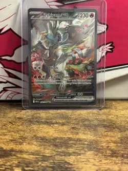 Pokemon TCG Reshiram EX English White Flare Card 166/086 Near Mint Condition - Image 1