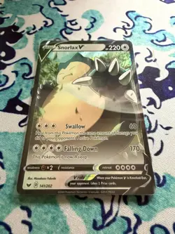 Snorlax V 141/202 Ultra Rare Sword & Shield Pokemon Card TCG Near Mint - Image 1