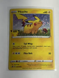 Pikachu SWSH039 25th Anniversary Holo Promo Pokemon Card NM - Image 1