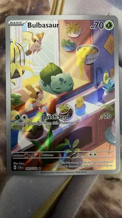 Bulbasaur Stellar Crown Holo Illustration Rare Card 143/142 Sv07 - Image 1