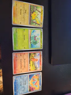 Pokemon 151 Costco Promo Cards- Set Cosmos Pikachu Charmander Squirtle swirls - Image 1