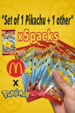 PSL 2025 Pikachu 020/M-P Pokemon xMcDonald's Promo+ Random card 5 pack set| - Image 1