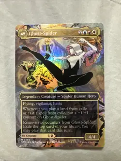 Gwen Stacy (0202) (Borderless) 202 Marvel's Spider-Man NM FOIL MTG Ghost Spider - Image 2