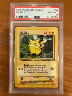 Pokemon TCG Jungle Unlimited Pikachu 60/64 Regular PSA 8 NM-MT - Image 1